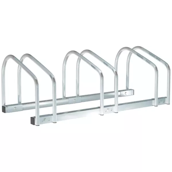 Aparcamiento para 3 Bicicletas Estacionamiento para Aparcar Bicicletas para Interior y Exterior 76x33x27cm Plata