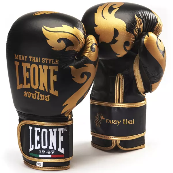 GN031 Guantes de Boxeo Leone 1947 “Muay Thai” GEL Color NEGRO#