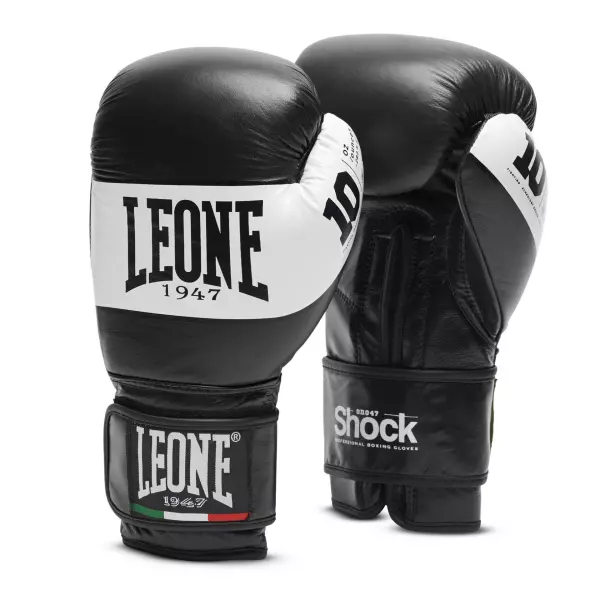GN047 Guantes de Boxeo Leone 1947 “Shock” Color Negro/ROJO PIEL DE BUFALO