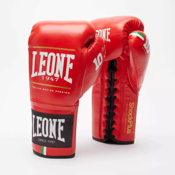 GN102L Guantes de Boxeo Leone 1947 “Shock plus” blanco/negro CON CORDON