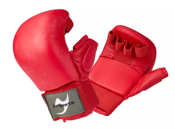GUANTILLAS KARATE "COMPETITION" CON PULGAR AZUL/ROJO JUSPORTS