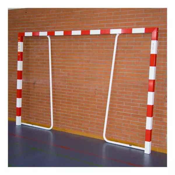 JUEGO PORTERIAS DE BALONMANO, F/SALA LATERALES ABATIBLES,ALUMINO SIN RED