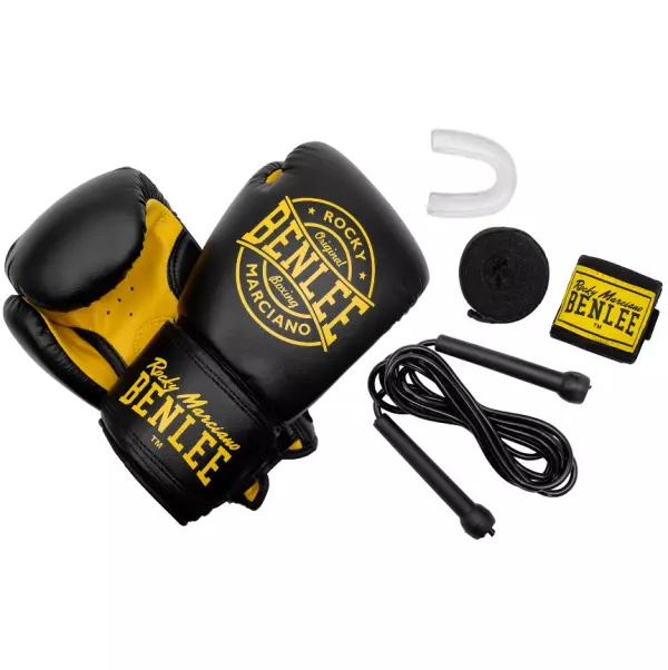 Kit de Boxeo Benlee “The Rock,GUANTES,VENDA,COMBA,PROTECTOR BUCAL