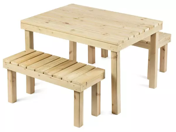 Set Riga 120 x 90 x 75 cm MESA Y 2 BANCOS PORTES GRATIS