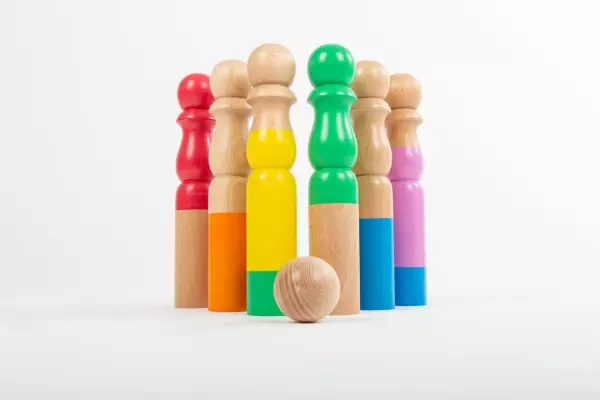 JUEGO DE BOLOS “BITLLES” 24 cm COLORES ARCO IRIS