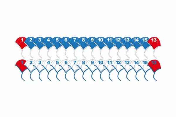 Juegos de gorras de polo perforadas – 32 unidades GORROS WATERPOLO