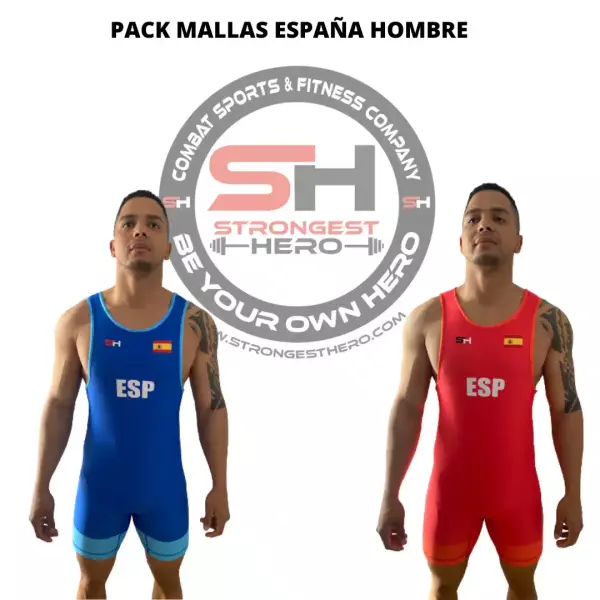 PACK MALLAS DE LUCHA MASCULINAS STRONGEST HERO ESPAÑA seleccion