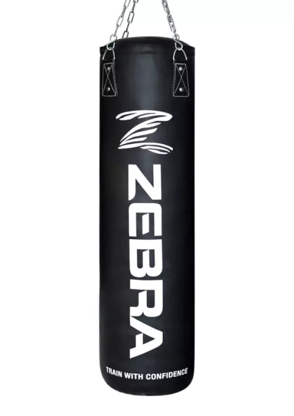 #SACO ZEBRA PRO PU NEGRO ( RELLENO + CADENAS) 90/120/150/180 CM BOXEO