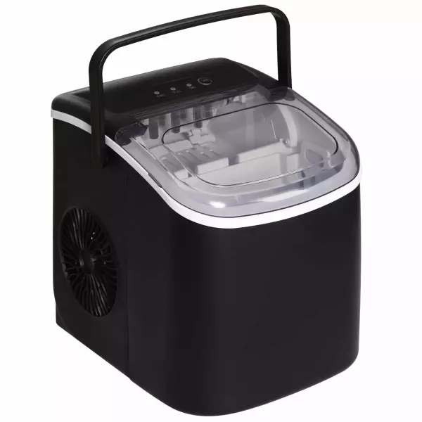 Máquina para Hacer Hielo 12 Kg en 24 Horas 9 Cubitos en 6-12 Minutos Depósito de Agua 1,3 L 22,2x29,4x29 cm Negr