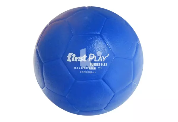 BALÓN BALONMANO FIRST PLAY RUBBER FLEX TALLA 1, AZUL