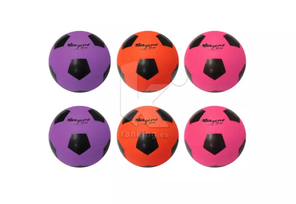 BALON FUTBOL NICE GAME HIGH SOFT - TALLA 4, SET 6 UDS. 2 X COLOR