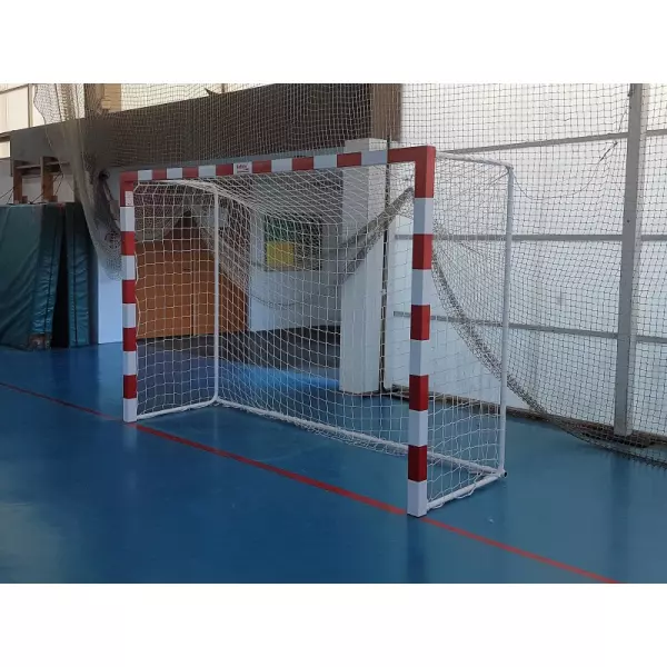 JUEGO PORTERIAS F.SALA/BALONMANO METALICAS TRASLADABLES 80X80MM CON BASE DE TUBO REDONDO