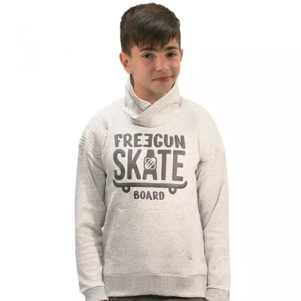SUDADERA SOFTEE SKATE INFANTIL - GRIS VIGORE, 12 AÑOS#