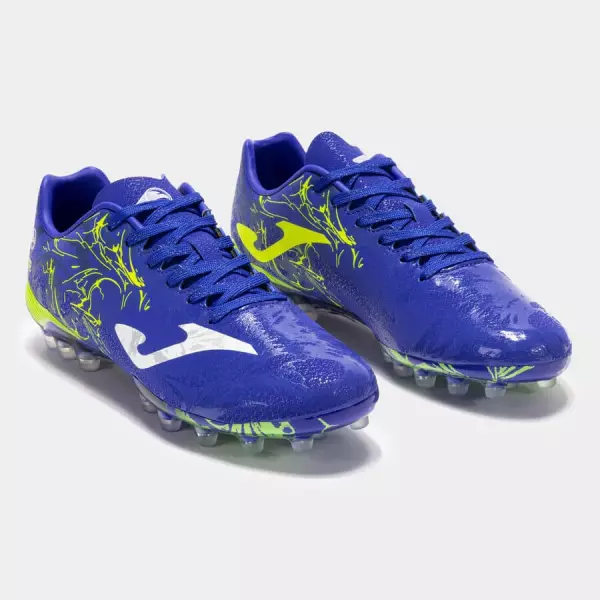 Botas fútbol Supercopa 24 césped artificial AG royal amarillo flúor