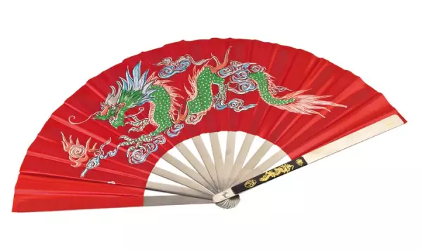 ABANICO PARA TAI CHI "DRAGÓN" ROJO