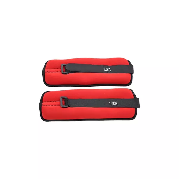 JUEGO TOBILLERAS/MUÑEQUERAS LASTRADAS - 1 KG, ROJO