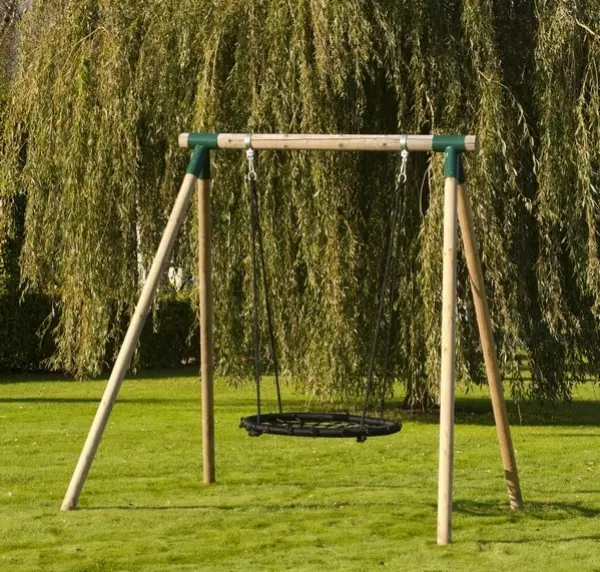 Columpio infantil madera redonda CON ASIENTO NIDO