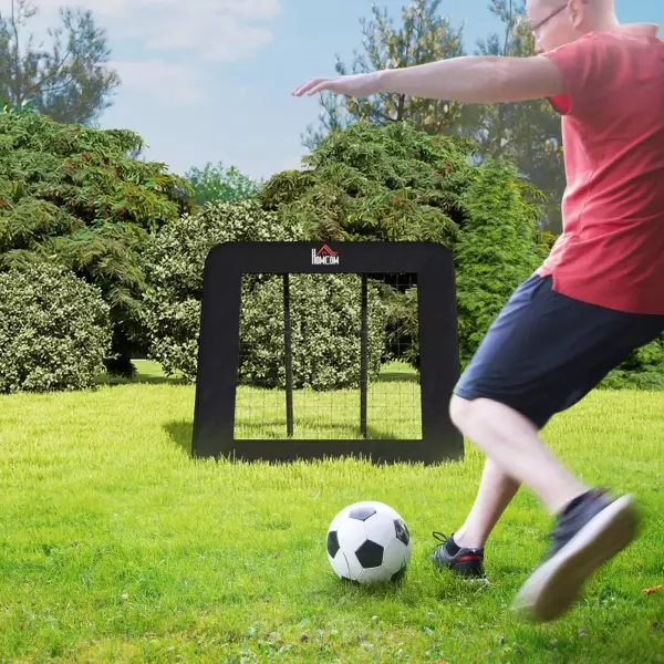 Red de Rebote Plegable con Ángulo Ajustable para Entrenamiento de Fútbol Béisbol y Más 128x118x108-120 cm Negro
