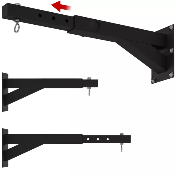 Soporte de pared para saco de boxeo ajustable a 5 longitudes, resistente hasta 60 kg, para entrenamiento de boxeo, kickboxing