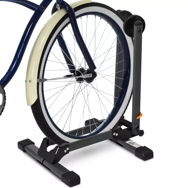 Aparcamiento para Bicicleta Plegable y Portátil con Almohadillas Protectoras en la Base Apto para Rueda Inferior a 5,5 cm de Ancho 39x35x45,5 cm Negro