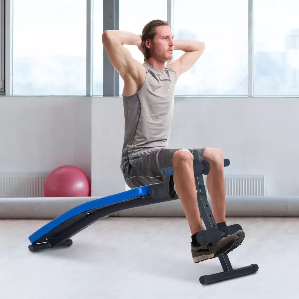 Carga 110kg Banco de Musculación Banco Abdominal Pesas Plegable Ajustable a 4 Niveles - para Fitness Entrenamiento Acero - 144x47cm