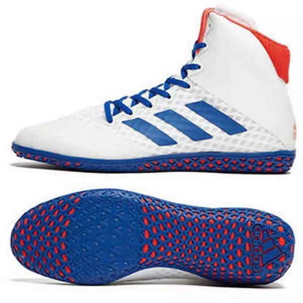 Adidas Mat Wizard 4 Wrestling Shoes Blanco-Azul