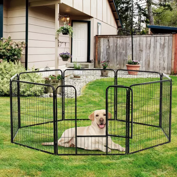 Parque Mascotas Valla 8 Piezas 80x80cm + Puerta Entrenamiento Perros
