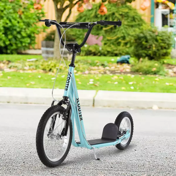 Patinete para Niños Mayores de 5 Años con Neumáticos Freno Altura Ajustable Azul