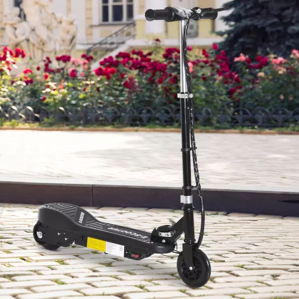 Patinete Eléctrico Niño 7-14 Años E-Scooter Plegable Manillar Ajustable Carga 50kg Negro