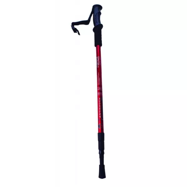 Baston senderismo aluminio. 65-135 cm. ROJO