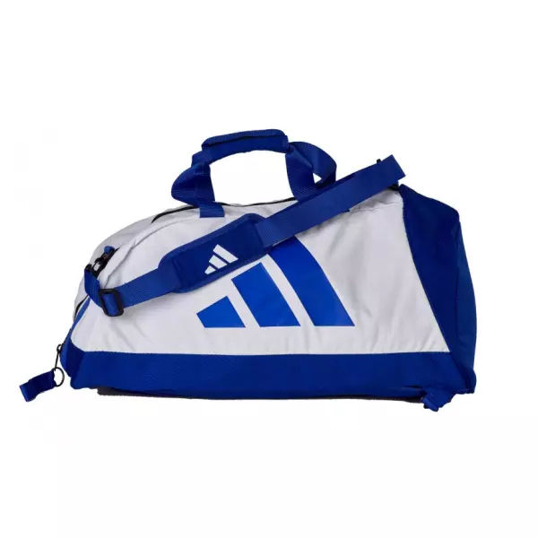 BOLSA ADIDAS "CONV.2 EN 1" GRANO DE ARROZ BLANCO/AZUL