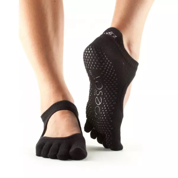 Calcetines de yoga con dedos mod. BELLARINA ROSA/NEGRO