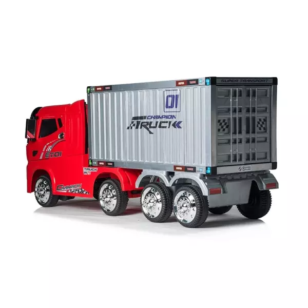 Camión eléctrico para niños BC TRUCK con remolque de carga ROJO/BLANCO