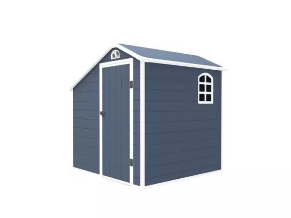 Caseta de Resina Jardín Gardiun Sylvana A- 3,92 m² con Leñero Exterior 204x192x204 cm Antracita