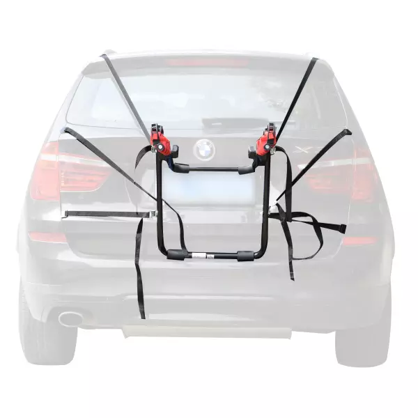 Portabicicletas Trasero Portón Plegable con Correas Hasta 3 Bicis Soporte de Bici Universal Carga 40kg 68x52x60cm Metal