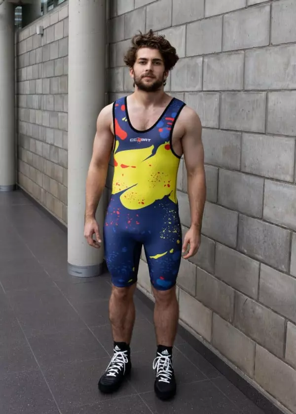 Combat Sport Enigma Azul Marino-Amarillo LUCHA,MALLAS