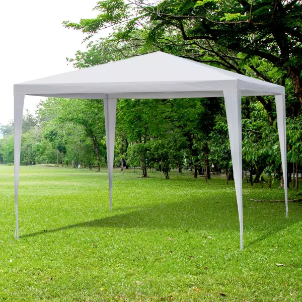 Carpa Impermeable de Jardín Acero Oxford Blanco 3x3m