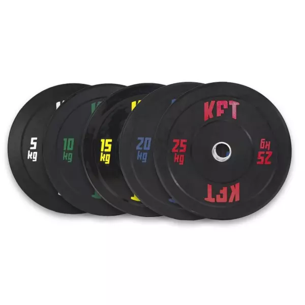 #Disco Bumper KFT Negro 5/10/15/20/25 kg OLIMPICO
