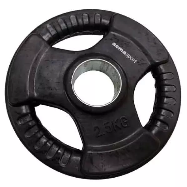 Disco Olímpico (Ø50 mm.) CUBIERTO DE GOMA CON AGARRES