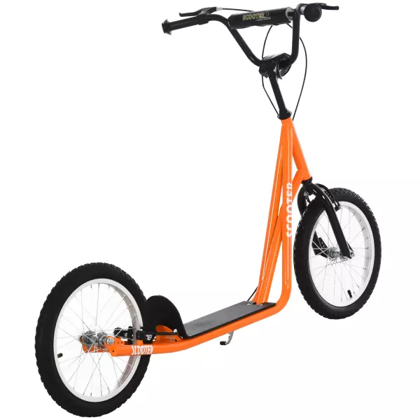 Patinete para Niños Mayores de 5 Años Altura Ajustable con Neumáticos Freno Naranja