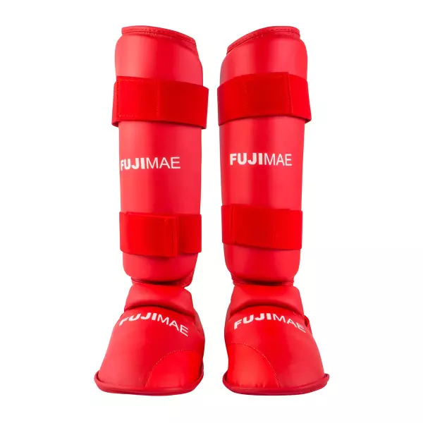 Espinilleras con Empeine Desmontables. Rojo. XS