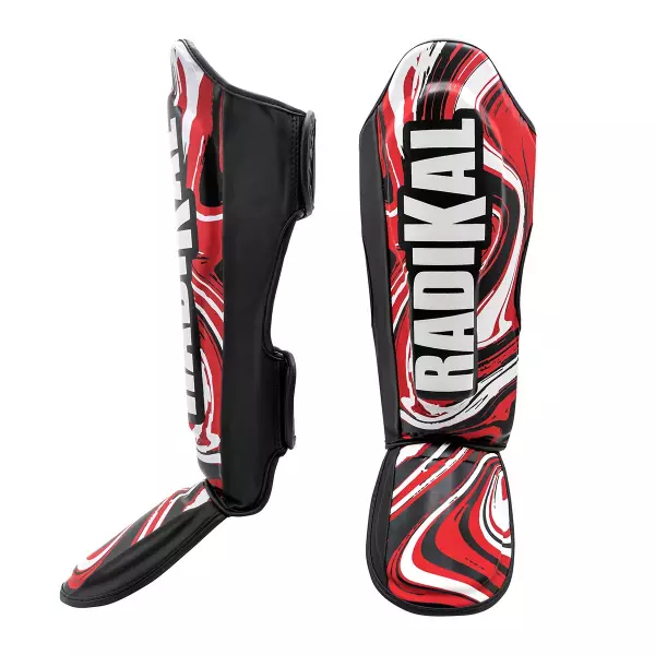 Espinilleras con Empeine Radikal. Rojo. XL