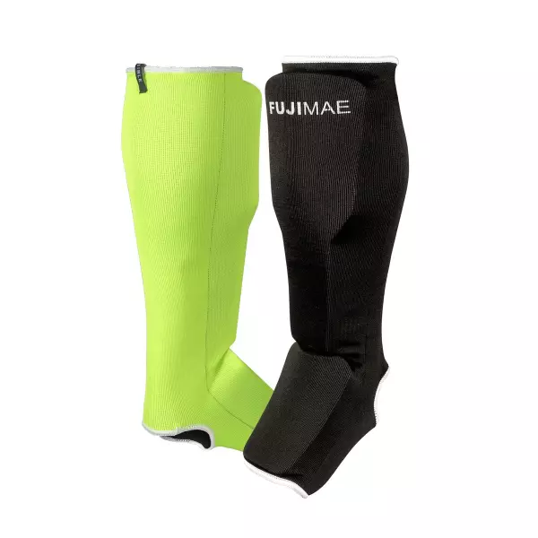 Espinilleras con Empeine Reversible 2.0. Negro/Verde. S