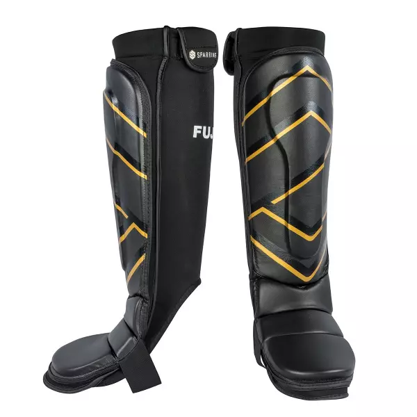 Espinilleras con Empeine Sparring. Negro. M