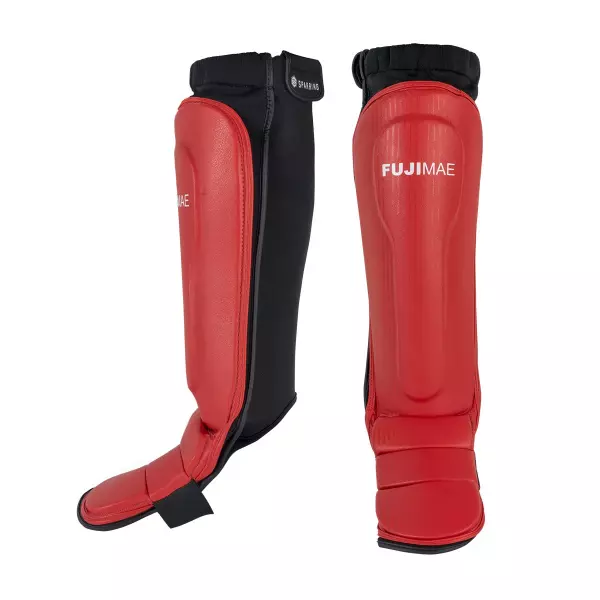 Espinilleras con Empeine Sparring. Rojo. L