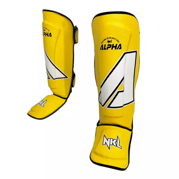 ESPINILLERAS  ALPHA NEGRO/BLANCO-amarillo-gris-azul