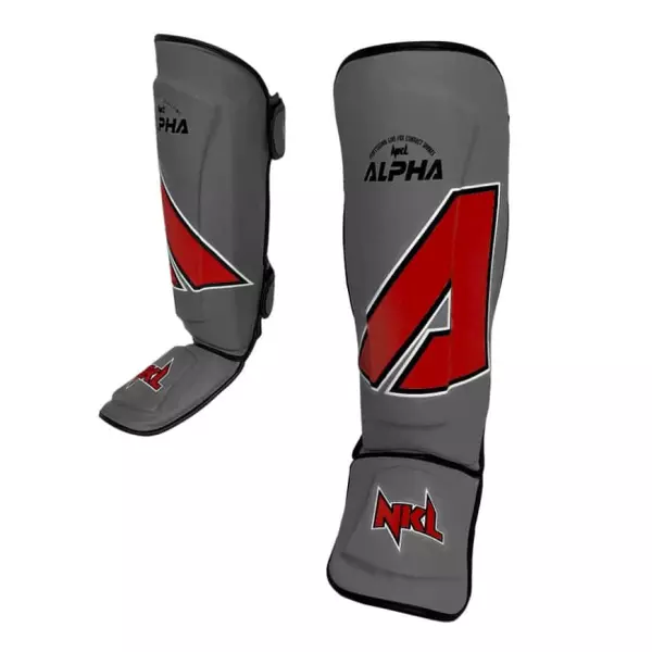 ESPINILLERAS  ALPHA GRIS/ROJO
