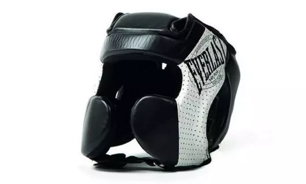 Everlast 1910 Head Gear Negro-Blanco casco boxeo