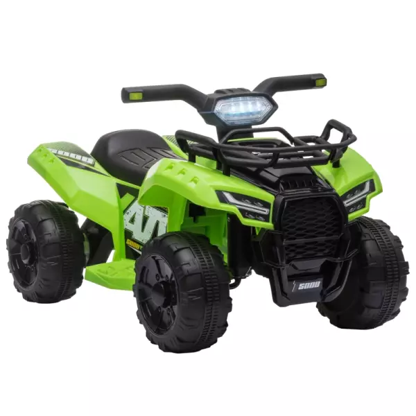 Quad Eléctrico para Niños de 18-36 Meses Vehículo Eléctrico a Batería 6V Infantil con Faros LED Velocidad de 2 km/h y Avance 66x44x42 cm Verde