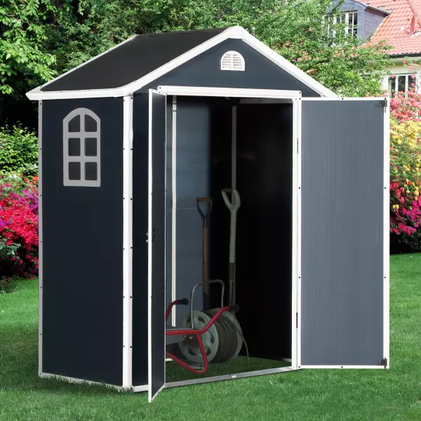 Caseta de Jardín Doble Puerta Rejilla Ventilación Ventana 190x104x226cm PREGUNTAR STOCK